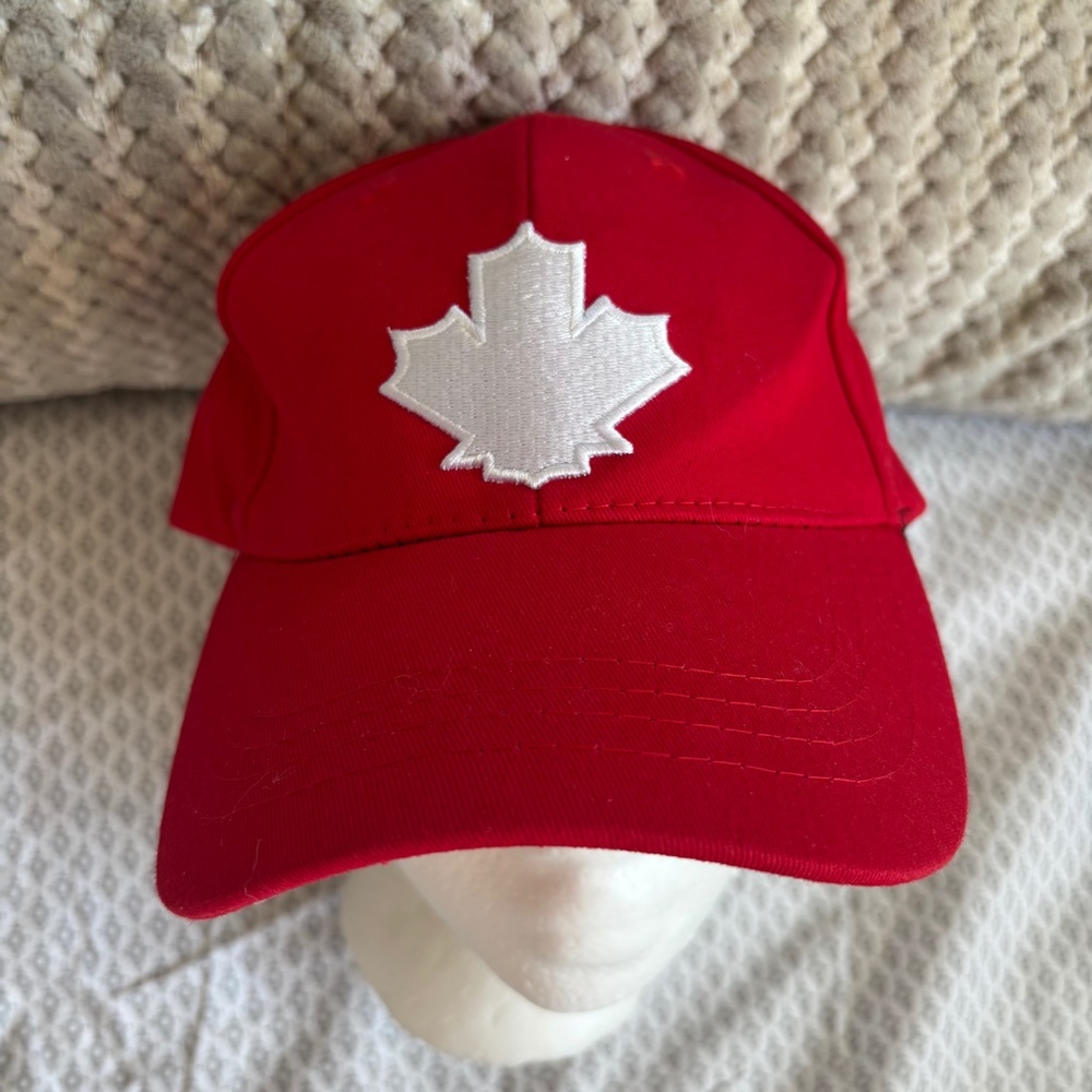 Tim Hortons Baseball Cap Red White Maple Leaf Adjustable Hat Embroidered Patch